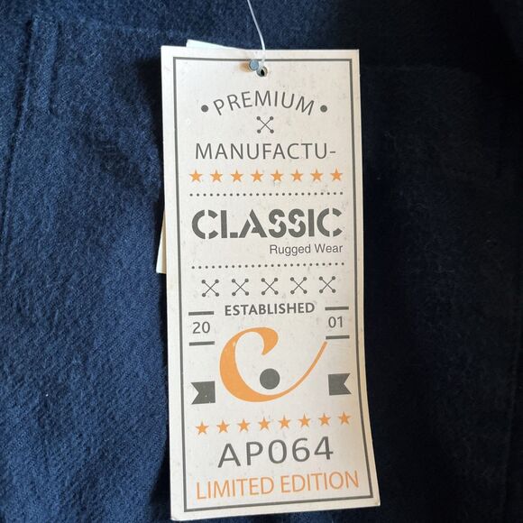 Classic Rugged Wear Men’s Shirt 2XL Navy Blue Flannel Cotton Workwear Cabincore - Picture 4 of 7